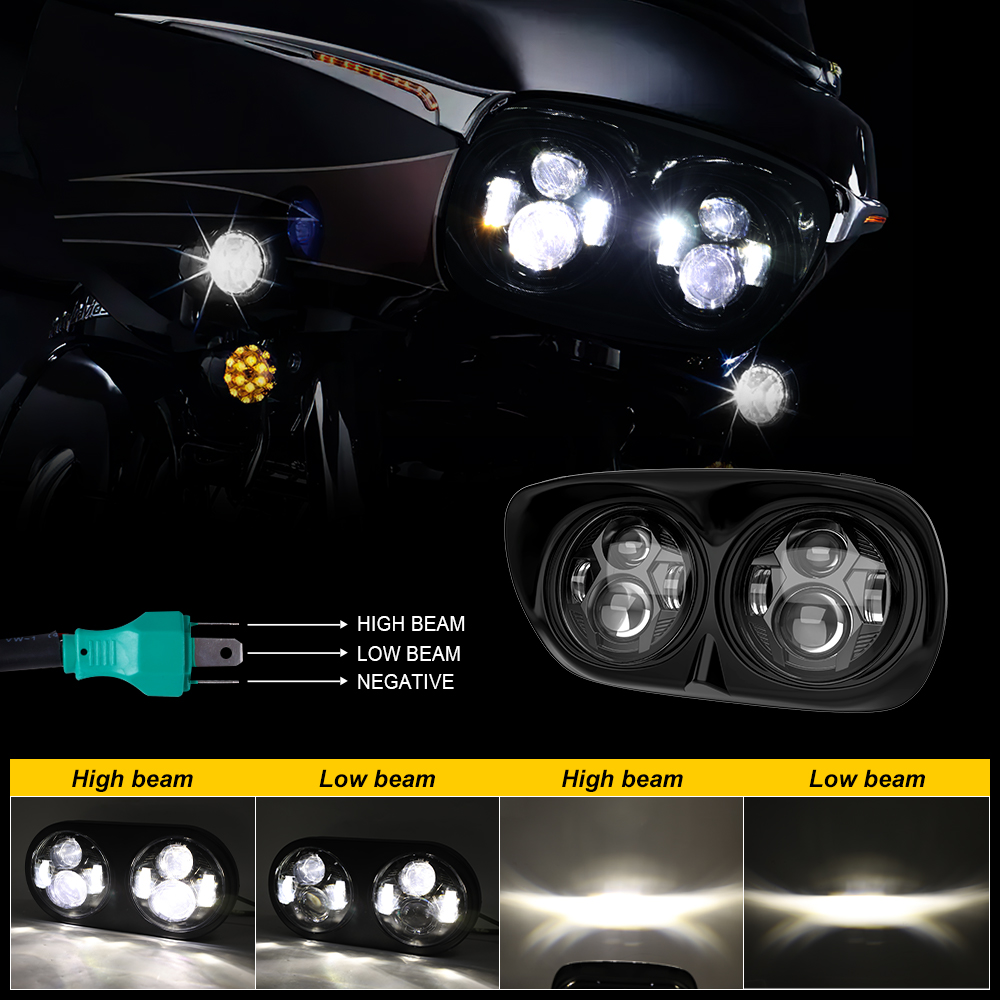 Черный/хромированный 5,75-дюйм – обзор и цена Universal Motorcycle Led Headlight Projector