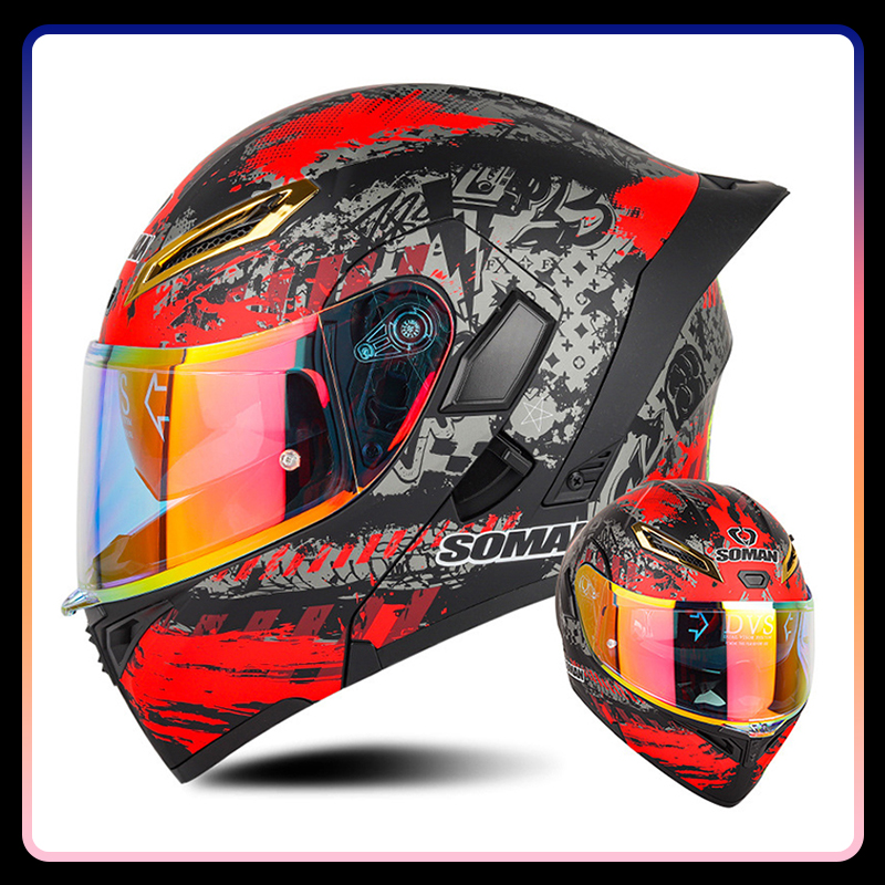 Мотоциклетный шлем с двойными  – обзор и цена Full Face Motorcycle Helmet With Bluetooth