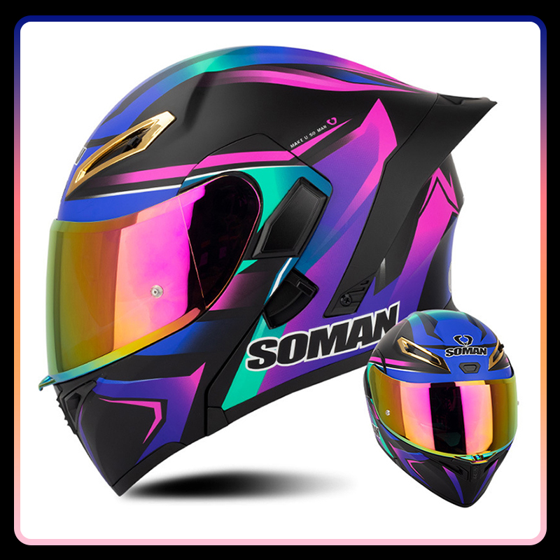 Мотоциклетный шлем с двойными  – обзор и цена Full Face Motorcycle Helmet With Bluetooth
